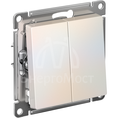 Механизм выключателя 2-кл. СП AtlasDesign 10А IP20 (сх. 5) 10AX жемчуж. SchE ATN000451