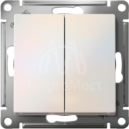 Механизм выключателя 2-кл. СП AtlasDesign 10А IP20 (сх. 5) 10AX жемчуж. SchE ATN000451