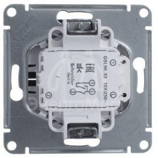 Механизм выключателя 2-кл. СП Glossa 10А IP20 (сх. 5а) 10AX с подсветкой антрацит SchE GSL000753
