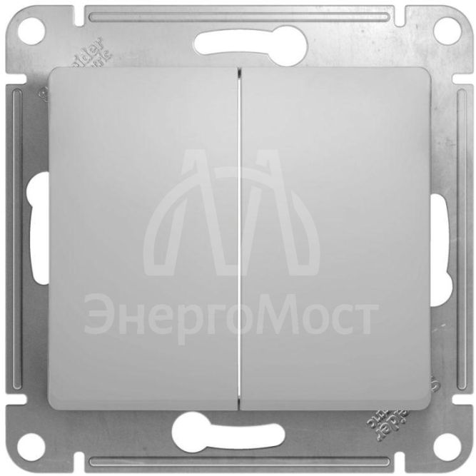 Механизм переключателя 2-кл. СП Glossa 10А IP20 (сх. 6/2) 10AX алюм. SchE GSL000365
