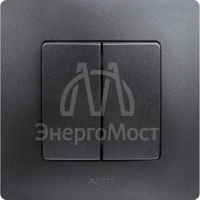 Механизм выключателя 2-кл. СП Etika 10А IP20 250В 10AX авт. зажимы антрацит Leg 672602