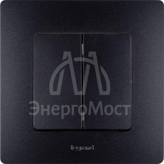 Механизм выключателя 2-кл. СП Etika 10А IP20 250В 10AX авт. зажимы антрацит Leg 672602