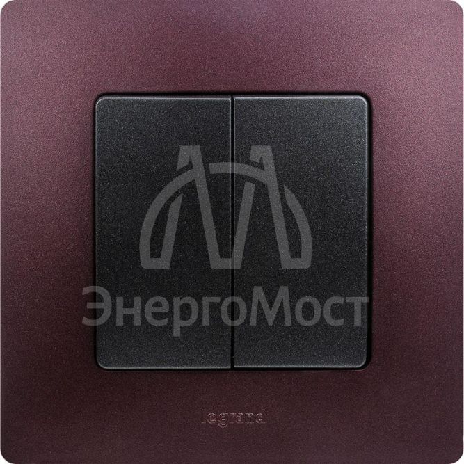 Механизм выключателя 2-кл. СП Etika 10А IP20 250В 10AX авт. зажимы антрацит Leg 672602