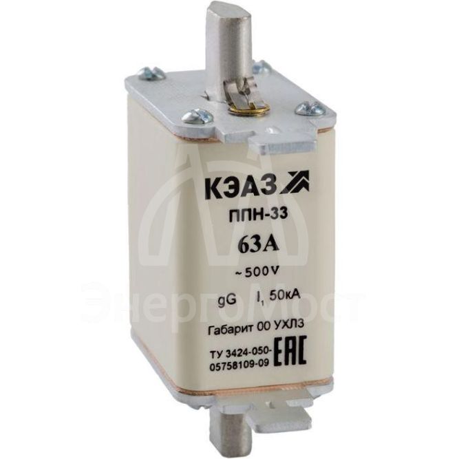 Вставка плавкая ППН 33 20А X3 габарит 00 УХЛ3 КЭАЗ 111352