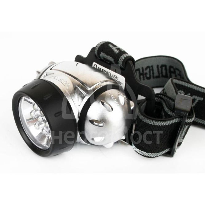 Фонарь налобный LED 5351 (7LED 3 режима; 3хR03 метал.) Ultraflash 10260