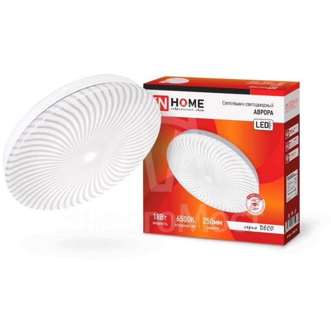 Светильник светодиодный DECO АВРОРА 18Вт 230В 6500К 1170лм 250х50мм IN HOME 4690612037370