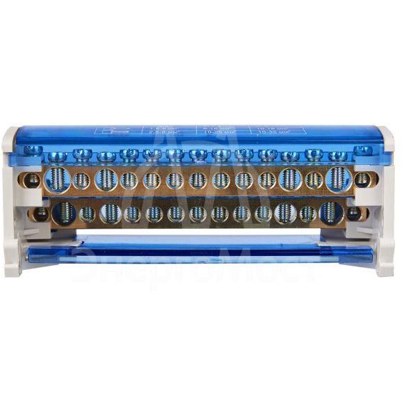 Шина на DIN-рейку в корпусе (кросс-модуль) ШНК 2х15 L+PEN IEK YND10-2-15-125