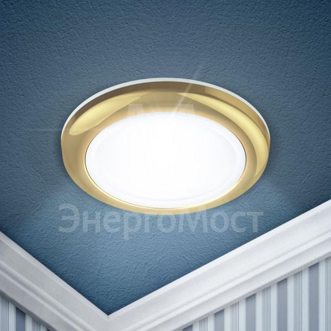 Светильник WR1 GD 50Вт IP44 MR16 12В точечный влагозащ. зол. ЭРА C0043846