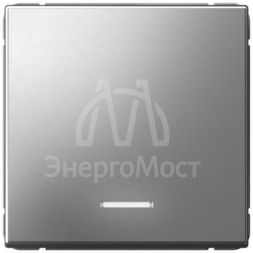 Выключатель 1-кл. ArtGallery (сх. 1а) 10AX с подсветкой механизм сталь SE GAL000913