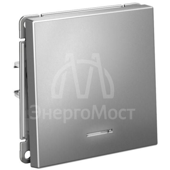 Выключатель 1-кл. ArtGallery (сх. 1а) 10AX с подсветкой механизм сталь SE GAL000913