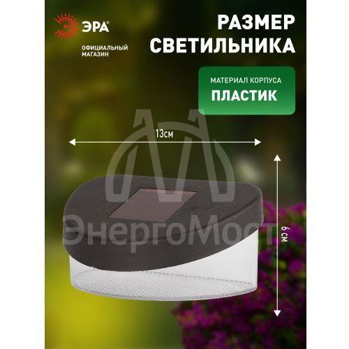 Светильник садовый SL-PL8-MNT1 настен. с выкл. черн. ЭРА Б0018819