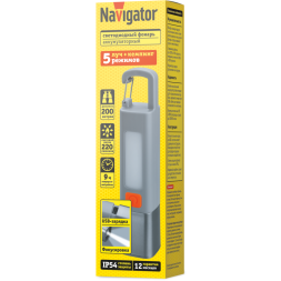 Фонарь аккумуляторный кемпинговый 95 659 NPT-CA27-ACCU пласт. 1XPE 3Вт+1SMD 3Вт li-ion 0.8Ач Navigator 95659