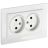 Розетка 2-м СП BRITE РС12-2-БрБ 10А в сборе без заземл. без защ. шторок бел. IEK BR-R20-10-K01-F