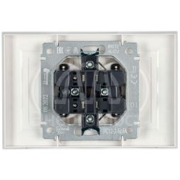 Розетка 2-м СП BRITE РС12-2-БрБ 10А в сборе без заземл. без защ. шторок бел. IEK BR-R20-10-K01-F