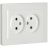 Розетка 2-м СП BRITE РС12-2-БрБ 10А в сборе без заземл. без защ. шторок бел. IEK BR-R20-10-K01-F
