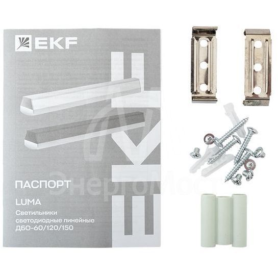 Светильник светодиодный ДБО-60 24Вт 4000К IP20 590х65х70 линейный бел. LUMA EKF LBL-60-24-W-4000