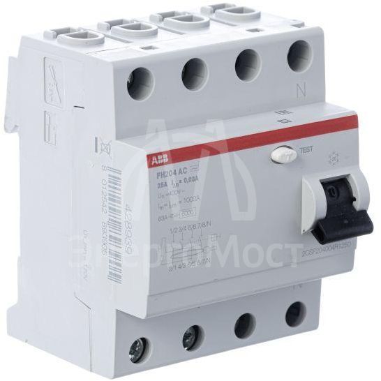 Выключатель дифференциального тока (УЗО) 4п 25А 30мА тип AC FH204 ABB 2CSF204004R1250