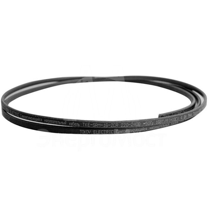 Кабель нагревательный саморег. 16Вт/м с экраном термопласт TOKOV ELECTRIC TKE-SRM-16-2CR