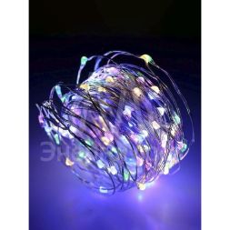 Гирлянда светодиодная &amp;quot;Разноцветные нити&amp;quot; 10м 100LED в виде капель работает от сети 220В Космос KOCNL-EL150