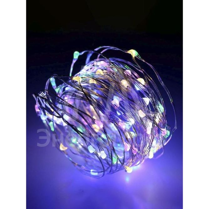 Гирлянда светодиодная &amp;quot;Разноцветные нити&amp;quot; 10м 100LED в виде капель работает от сети 220В Космос KOCNL-EL150