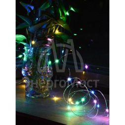 Гирлянда светодиодная &amp;quot;Разноцветные нити&amp;quot; 10м 100LED в виде капель работает от сети 220В Космос KOCNL-EL150