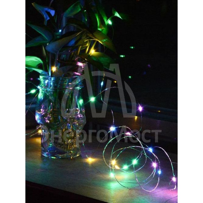 Гирлянда светодиодная &amp;quot;Разноцветные нити&amp;quot; 10м 100LED в виде капель работает от сети 220В Космос KOCNL-EL150