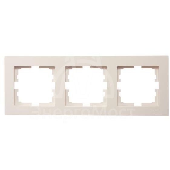 Рамка 3-местн. горизонт. VESNA кремов. LEZARD 742-0300-148