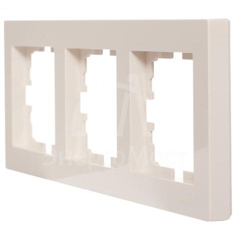 Рамка 3-местн. горизонт. VESNA кремов. LEZARD 742-0300-148