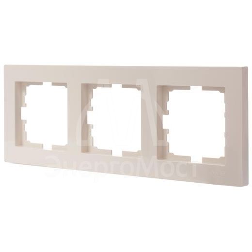 Рамка 3-местн. горизонт. VESNA кремов. LEZARD 742-0300-148