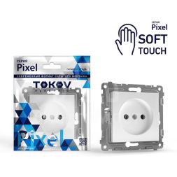 Розетка 1-м СП Pixel 16А IP20 без заземл. защ. шторки механизм айс TOKOV ELECTRIC TKE-PX-R1SF-C34