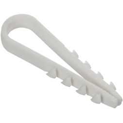 Дюбель-хомут 5х10мм для круглого кабеля нейлон бел. (уп.100шт) GENERICA UDH13-05-10-100-K01-G