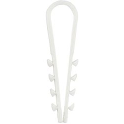 Дюбель-хомут 5х10мм для круглого кабеля нейлон бел. (уп.100шт) GENERICA UDH13-05-10-100-K01-G