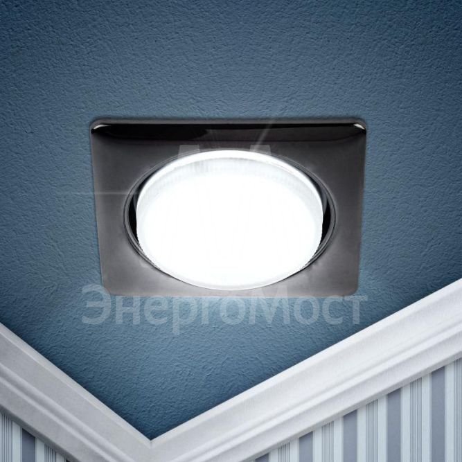 Светильник под лампу Gx53 квадр. 220В 13Вт черн. металл (40/960) ЭРА Б0048957