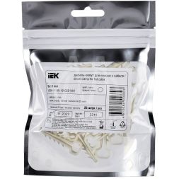 Дюбель-хомут 5х10мм для плоского кабеля нейлон бел. (уп.25шт) IEK UDH14-05-10-025-K01