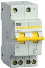 Выключатель-разъединитель трехпозиционный 2п ВРТ-63 25А IEK MPR10-2-025