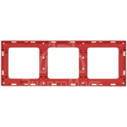 Рамка 3-м Стокгольм бел. с линией цвета красн. PROxima EKF EAM-G-304-10