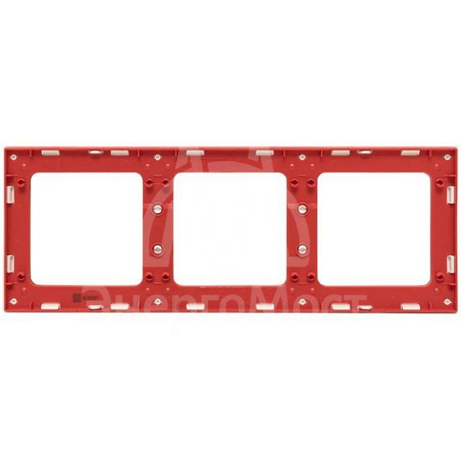 Рамка 3-м Стокгольм бел. с линией цвета красн. PROxima EKF EAM-G-304-10