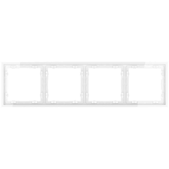 Рамка 4-м S70 пластик. бел. глянцевый Voltum VLS100401
