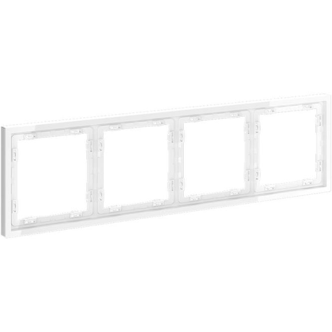 Рамка 4-м S70 пластик. бел. глянцевый Voltum VLS100401