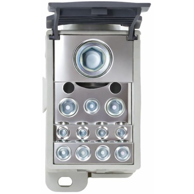 Блок распределительный винтовой зажим 1х120кв.мм 2х35кв.мм 5х16кв.мм 4х10кв.мм DKC POD-250