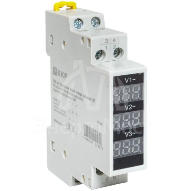 Индикатор напряжения модульный трехфазный цифровой EKF VDI-G33