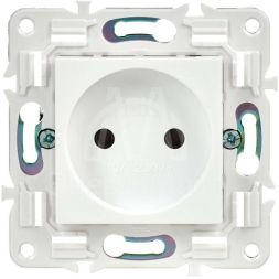 Розетка SKANDY 10А без заземл. без защ. шторок SK-R02W арктич. бел. IEK SK-R10-10-K01