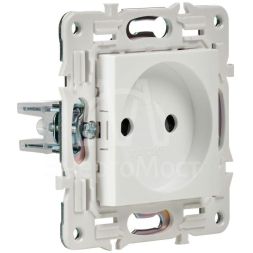 Розетка SKANDY 10А без заземл. без защ. шторок SK-R02W арктич. бел. IEK SK-R10-10-K01