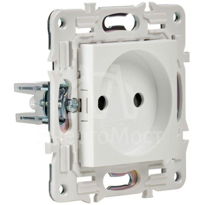 Розетка SKANDY 10А без заземл. без защ. шторок SK-R02W арктич. бел. IEK SK-R10-10-K01