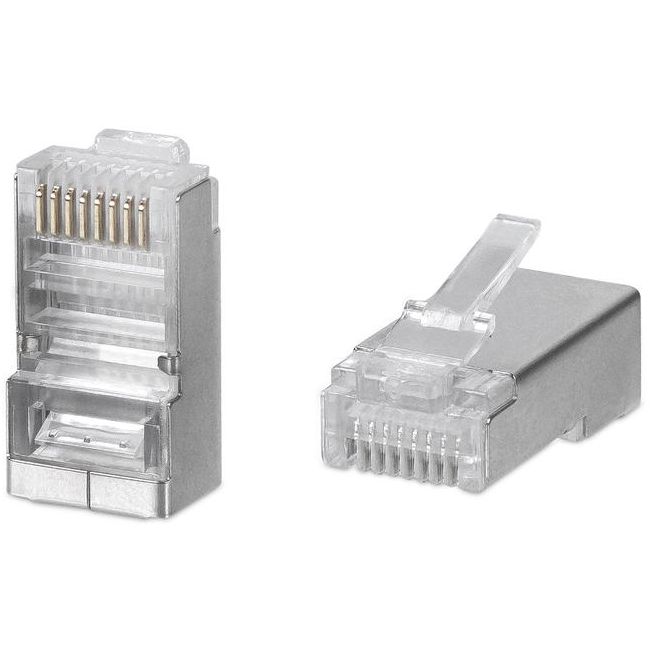 Коннектор RJ45 8P8C-SH под витую пару кат.5E экранир. универс. для ОЖ и МЖ кабеля для проводников с толщ. по изоляции до 1.05мм Cabeus 7010c