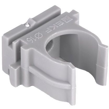 Держатель для труб (клипса) для ручного монтажа d16мм сер. Plast (уп.10шт) EKF derj-z-16sn-r