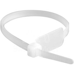 Хомут кабельный 4.8х200 полиамид бел. с табличкой 27х12.9 (уп.100шт) DKC 252190SR-M