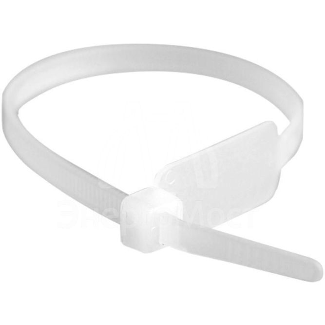 Хомут кабельный 4.8х200 полиамид бел. с табличкой 27х12.9 (уп.100шт) DKC 252190SR-M