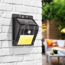 Светильник NEW AGE на солнечной батарее датчик движения; освещенности кнопка вкл/выкл герметичная фасадная LED COB Lamper 602-233