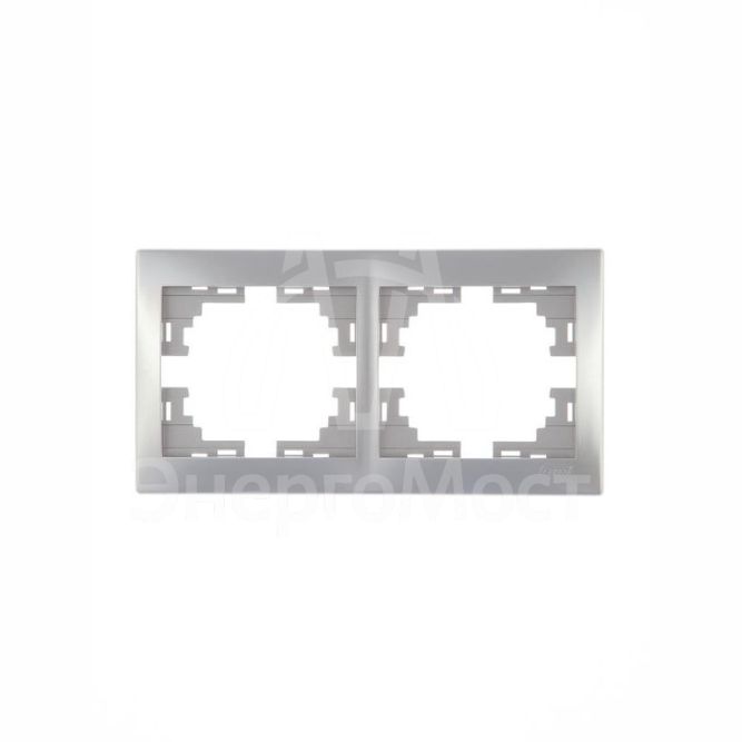 Рамка 2-м Мира горизонт. метал. сер. LEZARD 701-1000-147